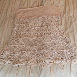 Cream colored crochet skirt